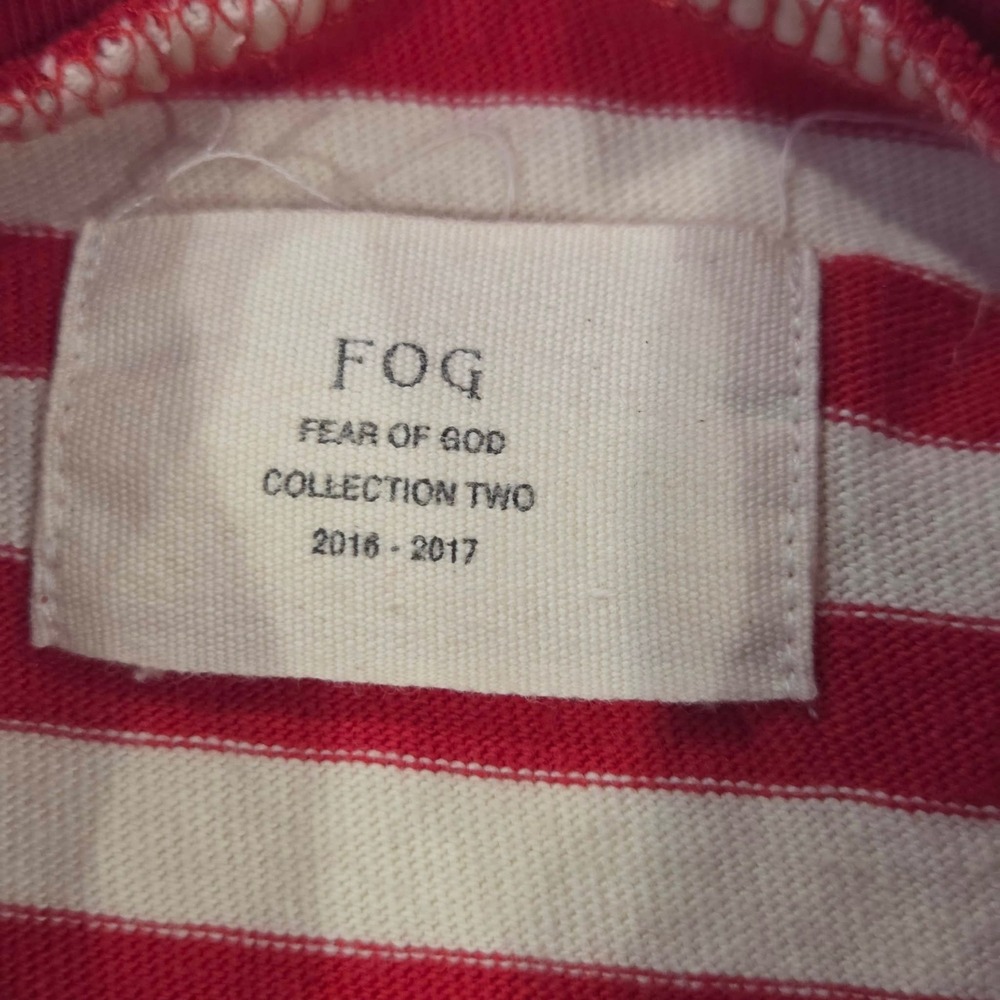FOG Fear of God Collection Two 2016-2017 Red Striped Long Sleeve Shirt Mens M - Picture 5 of 10